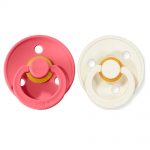 Pack de dos chupetes BIBS Coral/Ivory