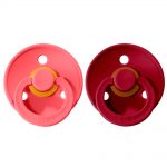 Pack de dos chupetes BIBS Coral/Ruby